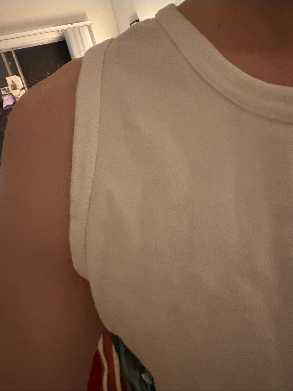 Tank top in White. Cotton. Embroidered black eagle crest. - Picture 9 of 14